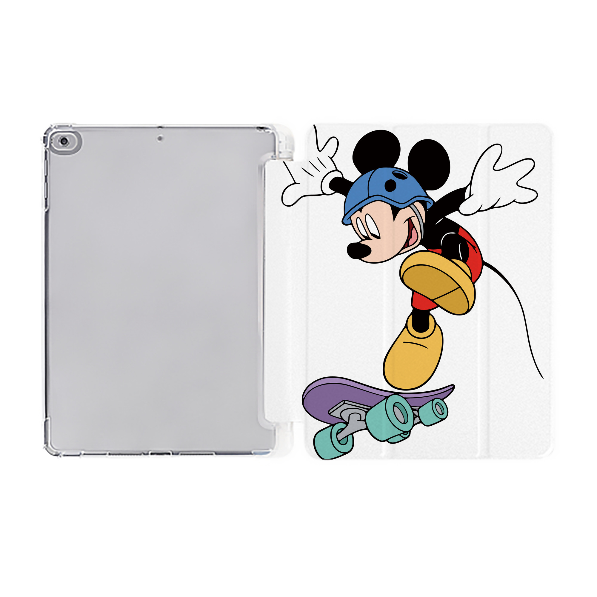 ミッキーマウス Mickey Mouse IPad ケース ペン収納付き 三つ折りスタンド PUレザー×シリコン 対応機種9.5/10.5/10.9インチ